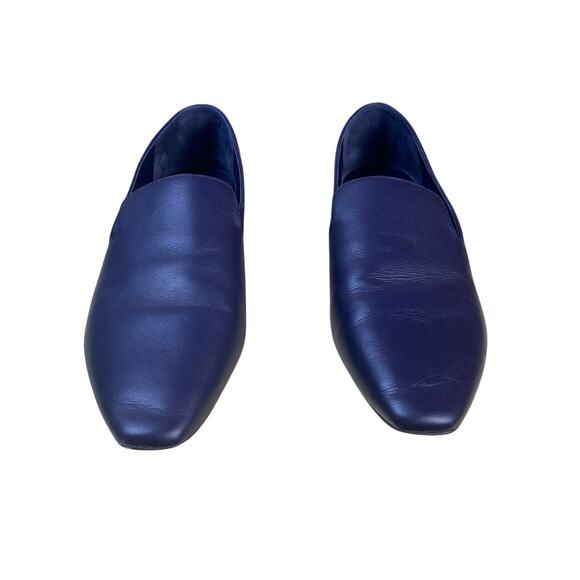 J.Crew Bennett Navy Blue Leather Pointed Toe Loafers Size 7 - Picture 3 of 10